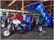 Tricycle BLEU de la cargaison 250CC de charge lourde avec la DOUBLE décharge hydraulique